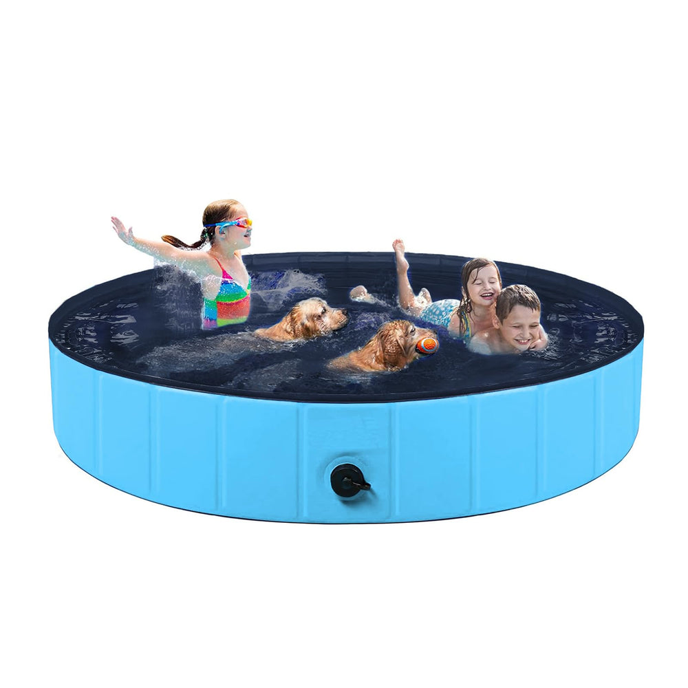 La piscina plegable TMbsfatn para perros grandes es ideal para uso al aire libre.