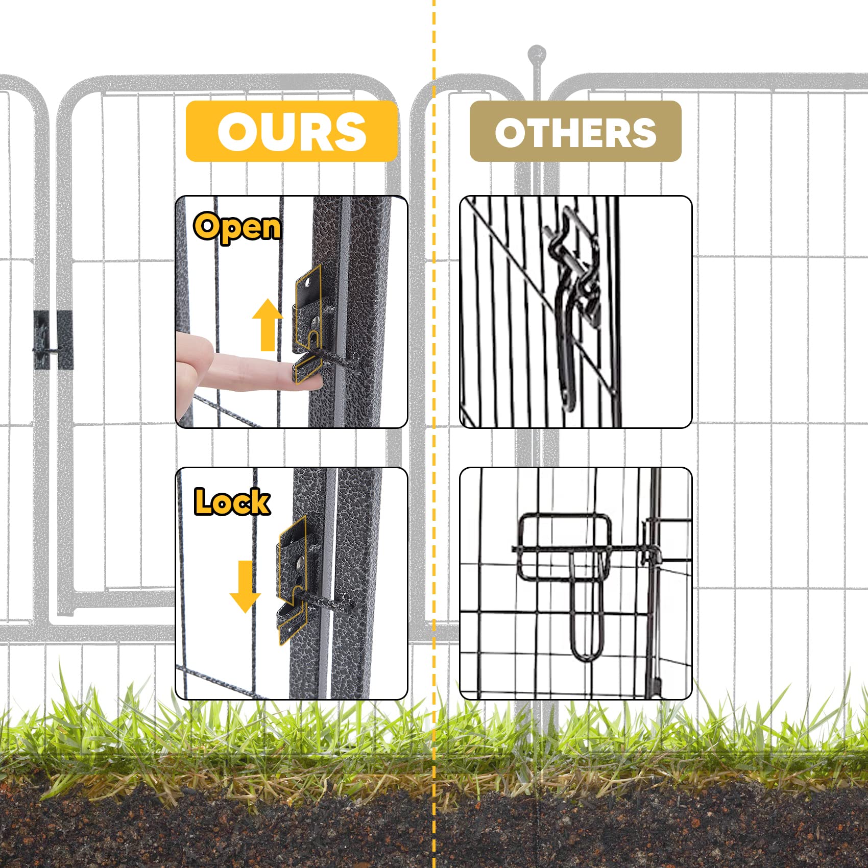 TMEE corral de perros, altura de 32 pulgadas, ideal para patios y camping.