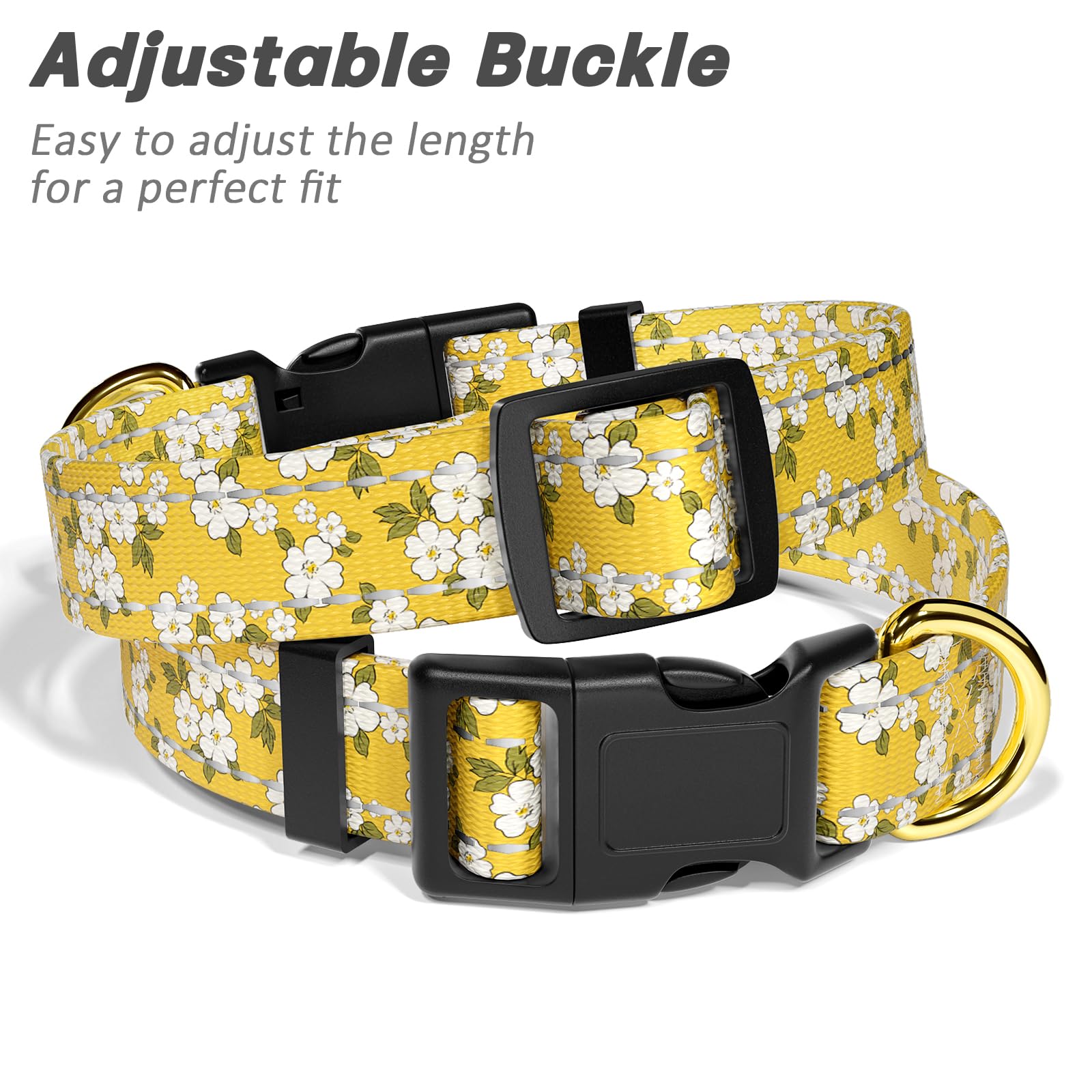 TMOODEL collar amarillo para perros grandes, visible y elegante.