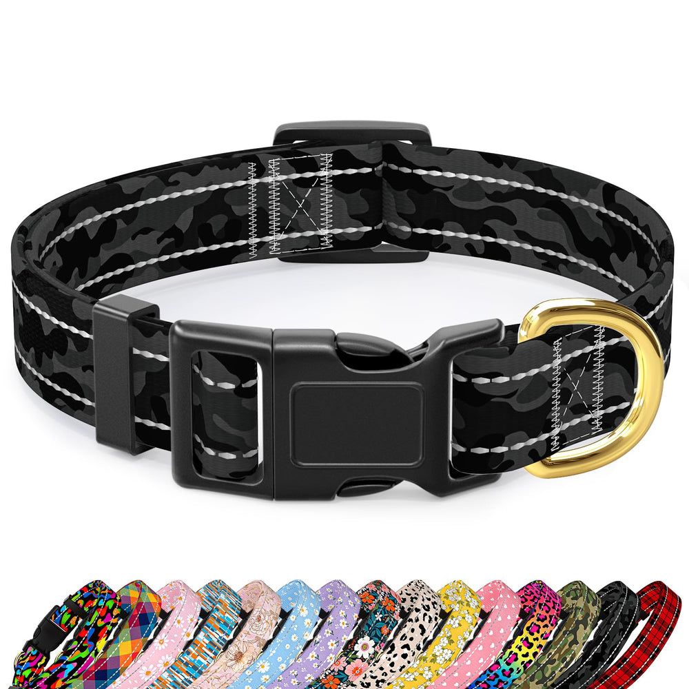 TMOODEL collar reflectante con camuflaje para perros grandes, alta visibilidad nocturna