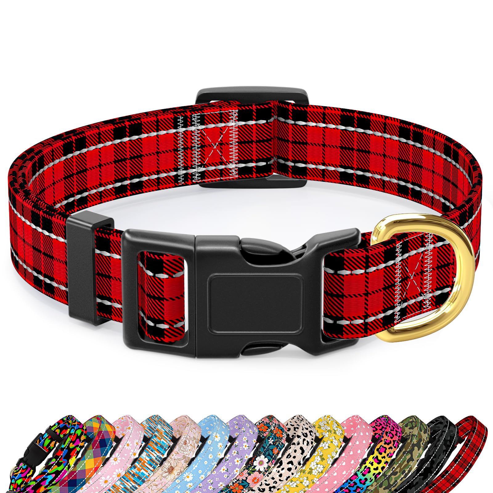 TMOODEL collar reflectante para perros grandes, alta visibilidad nocturna.