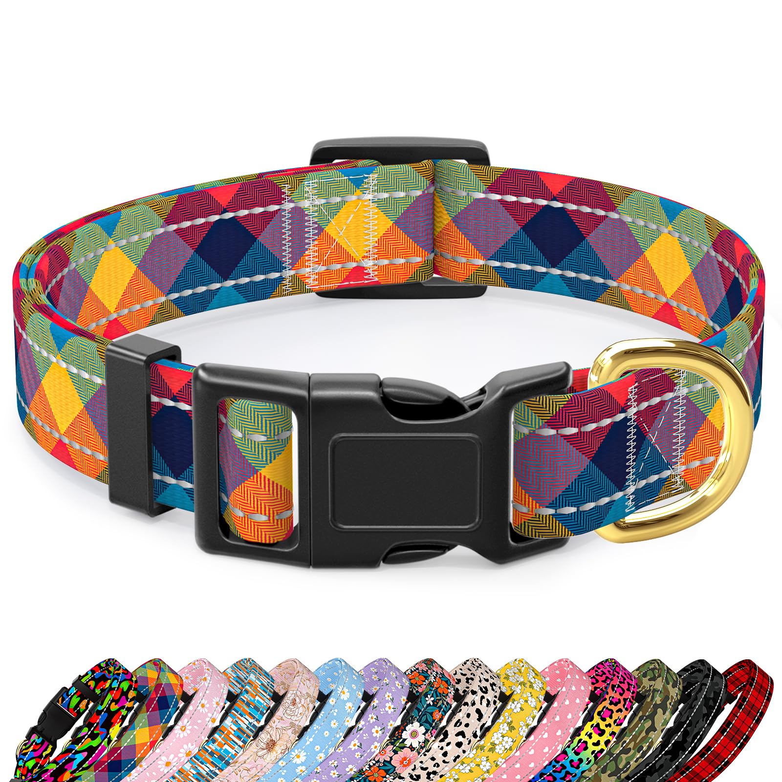 Collar reflectante TMOODEL para perros grandes con alta visibilidad nocturna.