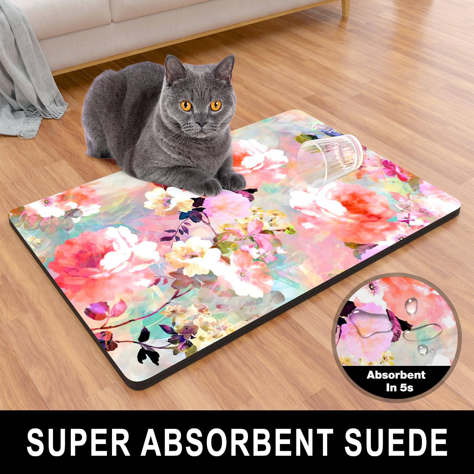 Estera gruesa TMOODEL para mascotas rosa, aporta base estable y protección de suelos.