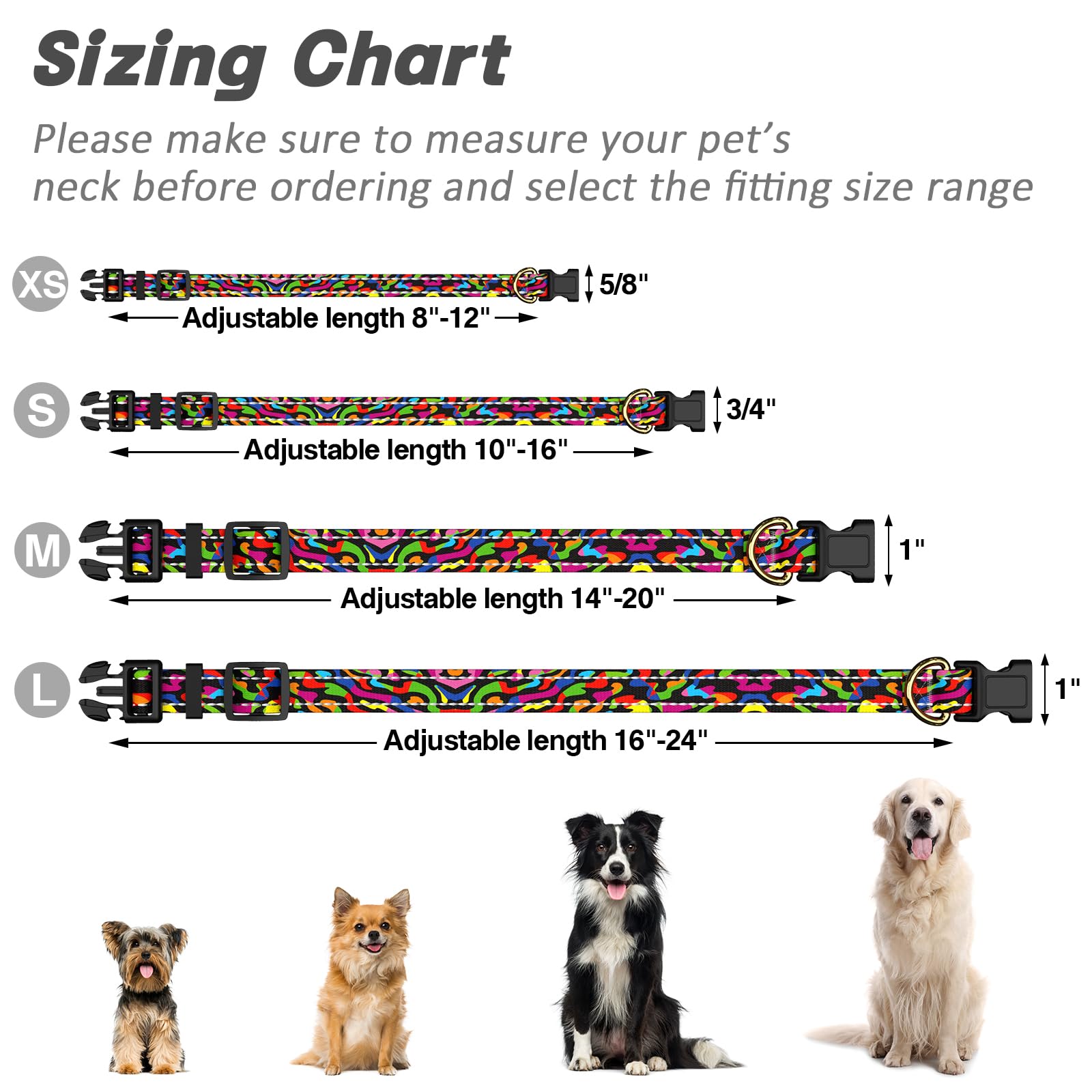 Collar TMOODEL de talla grande para perros grandes, ajuste fiable