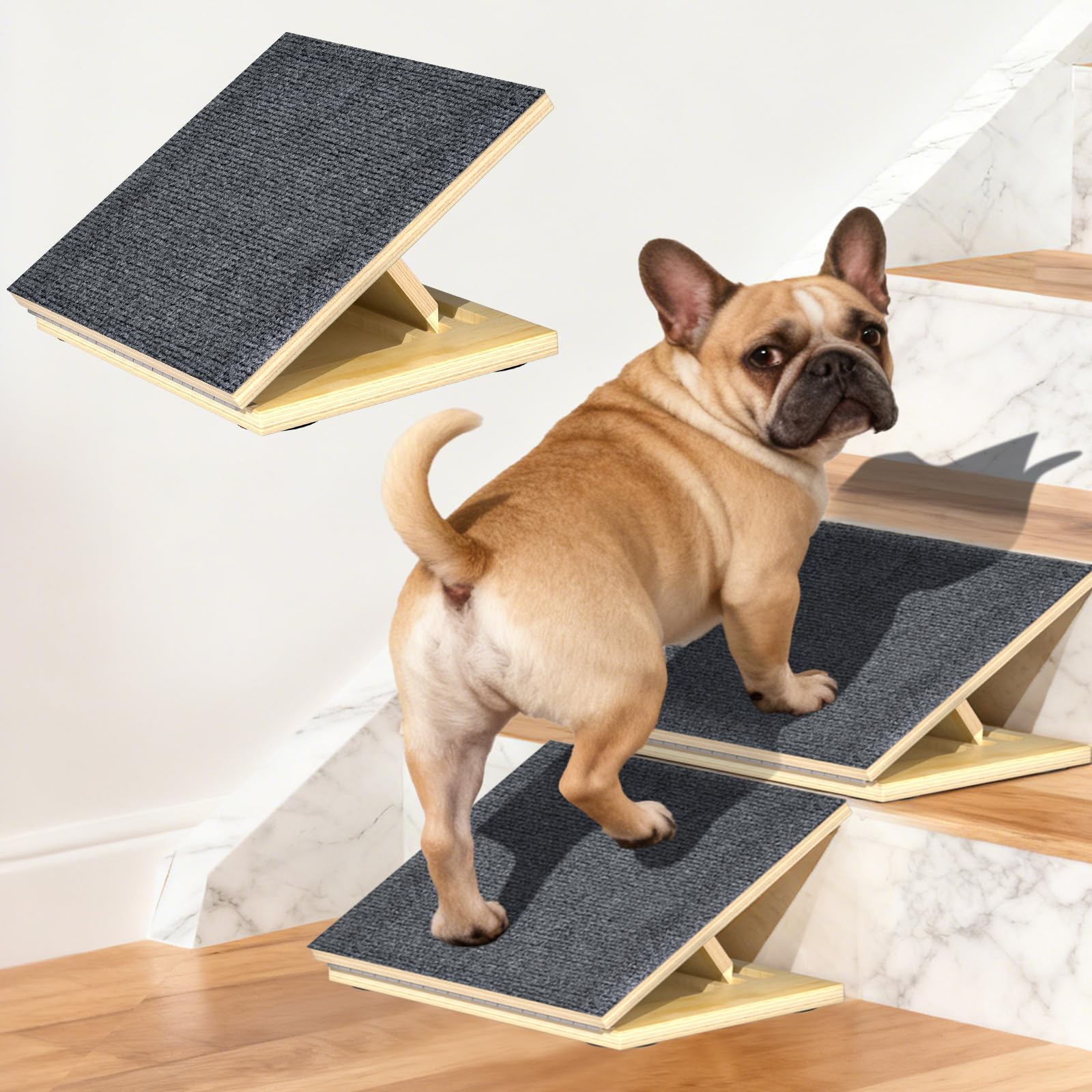 TNELTUEB dos rampas para perros ajustables, ideales para subir escaleras con seguridad.