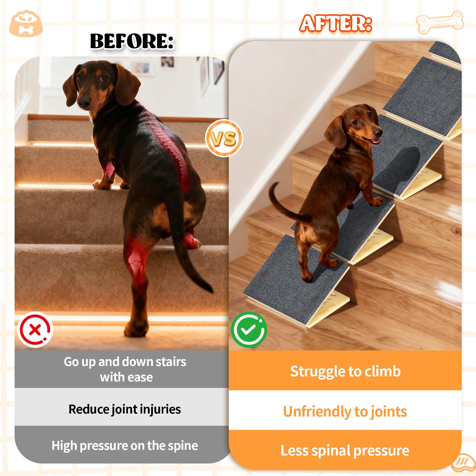 TNELTUEB escalera para perros: diseño ligero para transportar con facilidad.