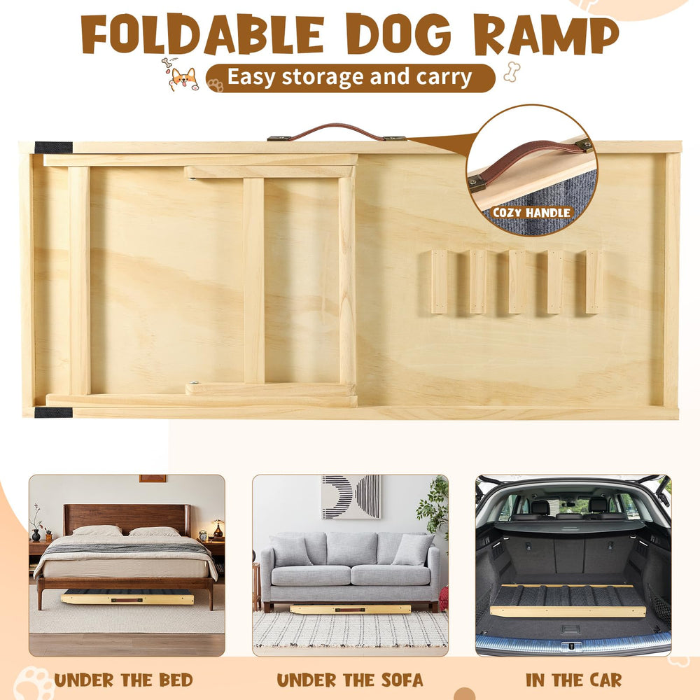 TNELTUEB rampa para perros plegable y compacta para almacenamiento fácil.