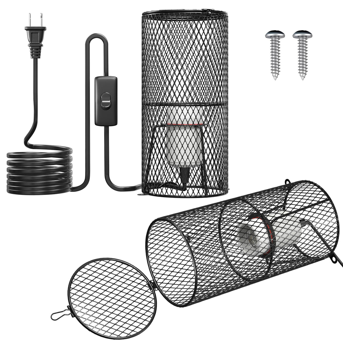 Protector doble Tobebright para lámpara de calor de reptiles, seguridad ante quemaduras.