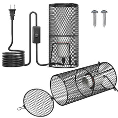 Protector doble Tobebright para lámpara de calor de reptiles, seguridad ante quemaduras.