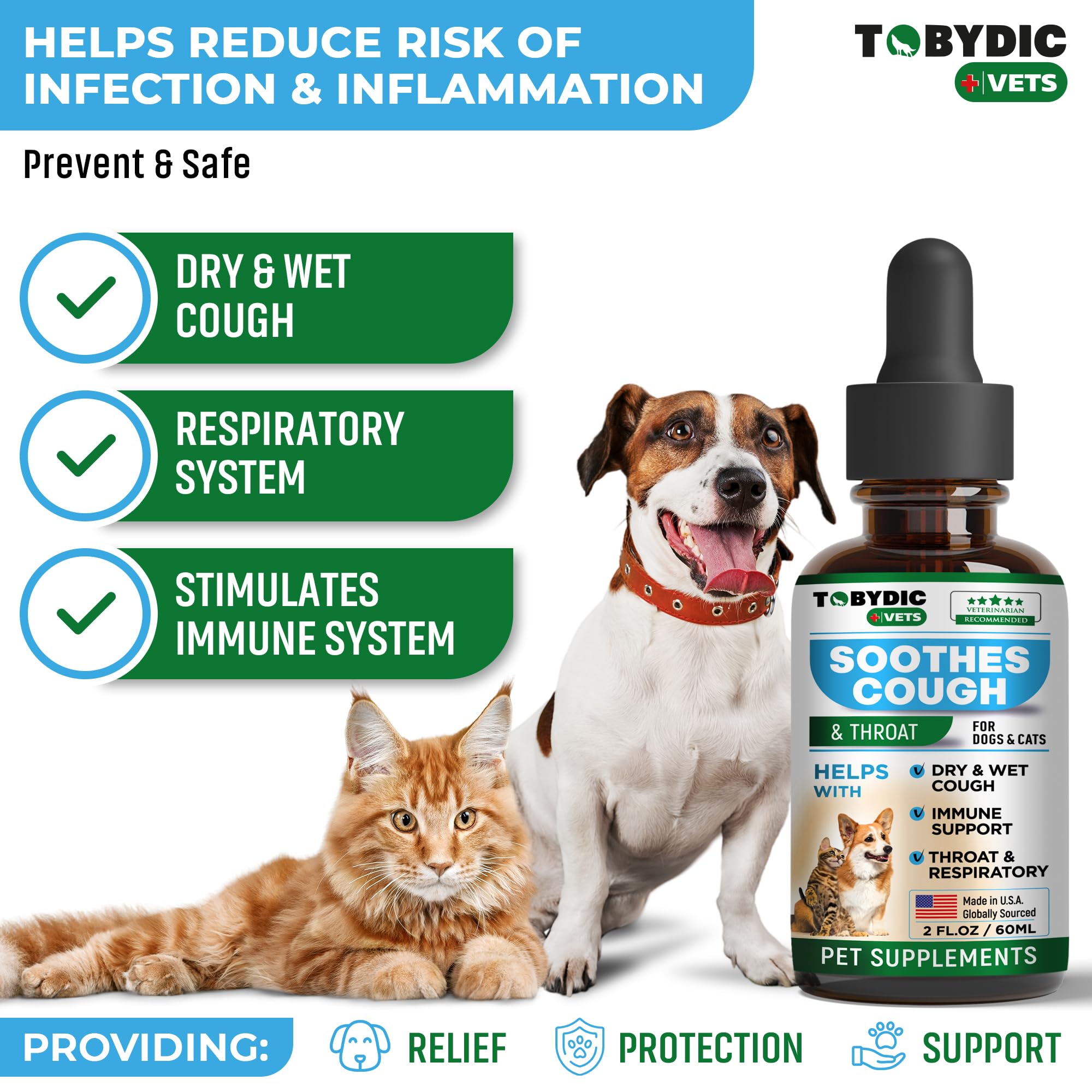 Aplicación fácil de Tobydic para apoyo respiratorio en mascotas.
