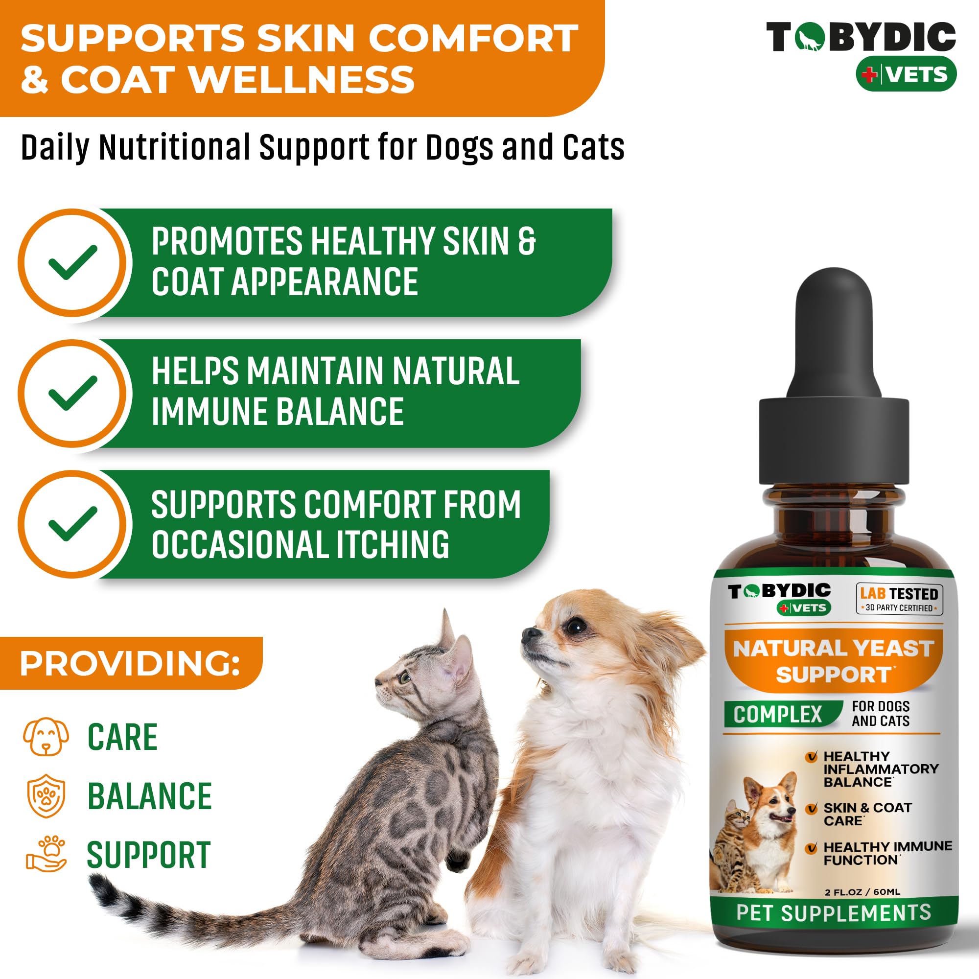 TOBYDIC Drops, aplicación de gotas para orejas de mascotas.
