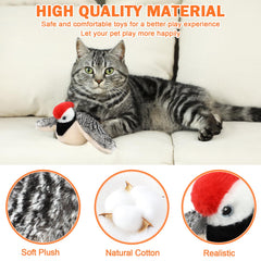 Juguete con hierba gatera integrada para atraer al gato y estimular juego.