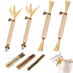 Tocirelo palitos silvervine para gatos con rafia y frutos, estimulación natural