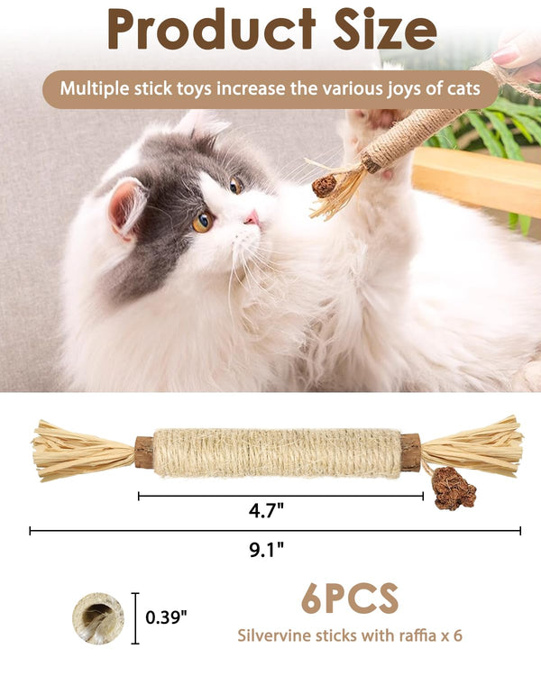 Tocirelo-seis-piezas-silvervine: variedad para mantener a tu gato entretenido.