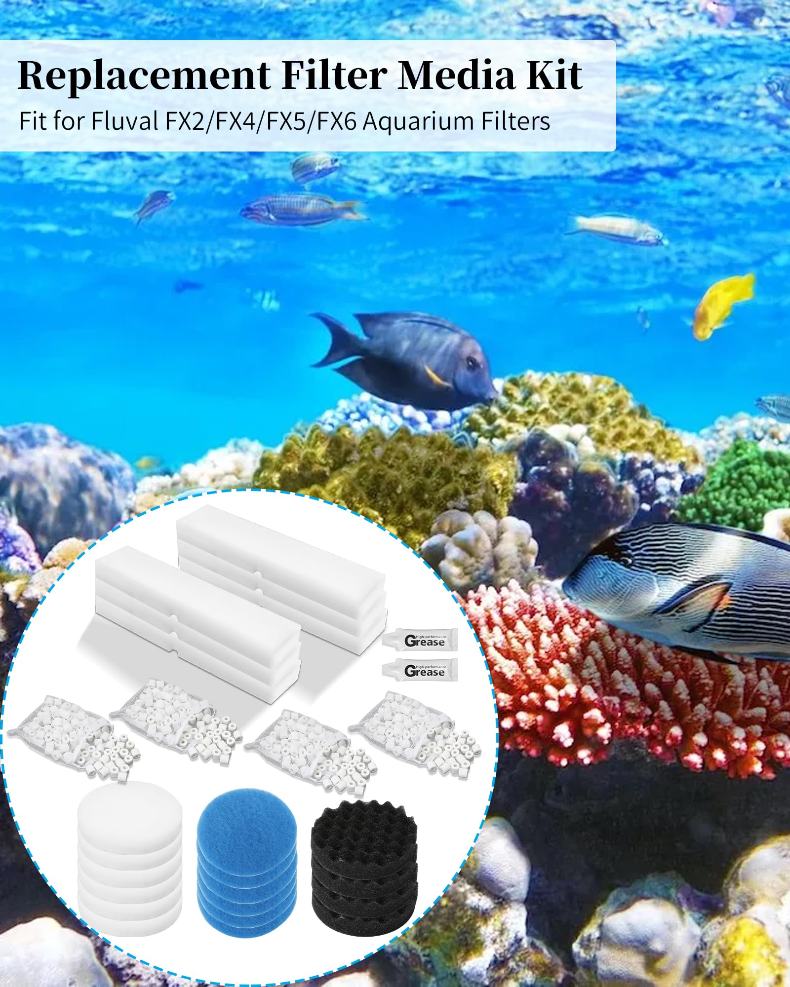 Tofcbye almohadilla de carbón para Fluval, captura olores y sedimentos.