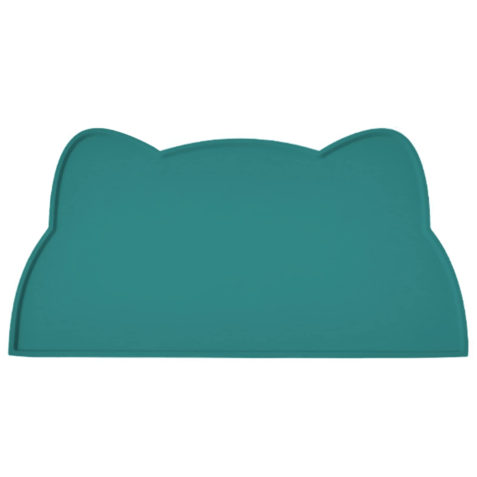 Alfombrilla TOKAYIFE para comida de gatos en verde, silicona de grado alimentario.