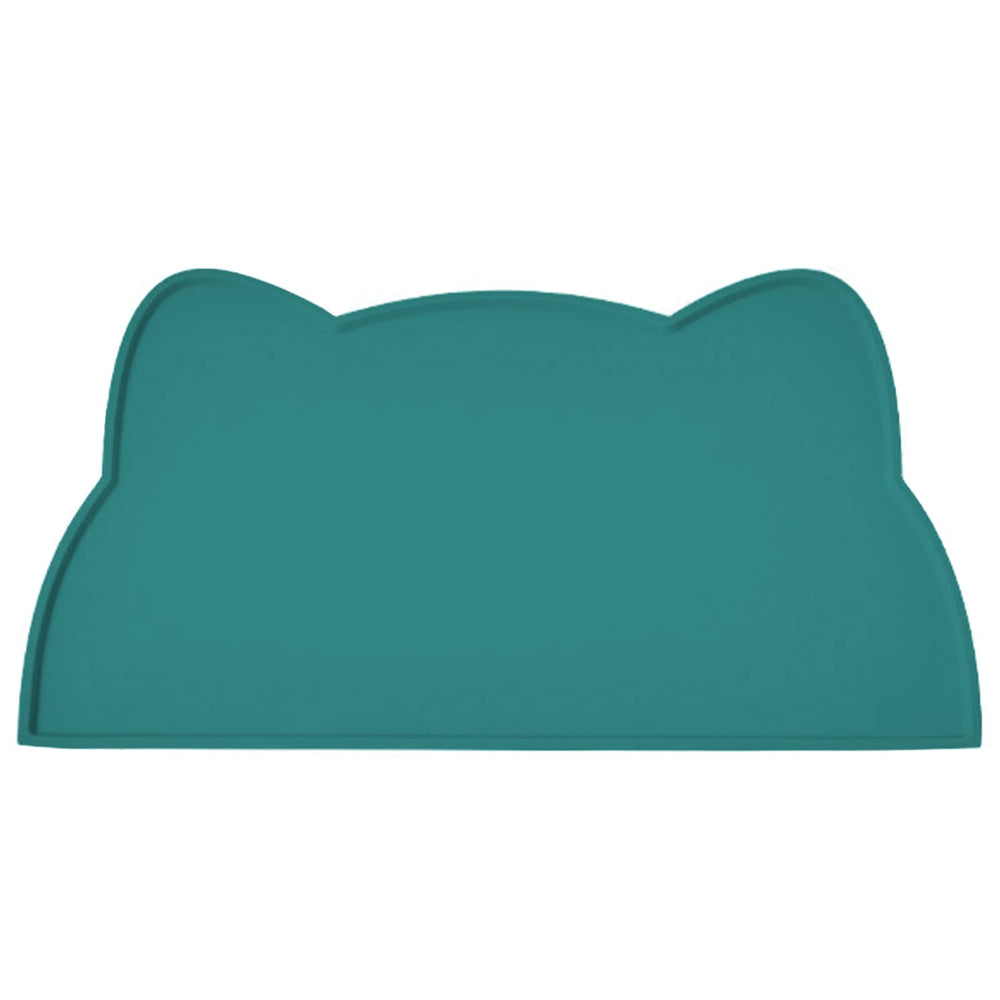 Alfombrilla TOKAYIFE para comida de gatos en verde, silicona de grado alimentario.