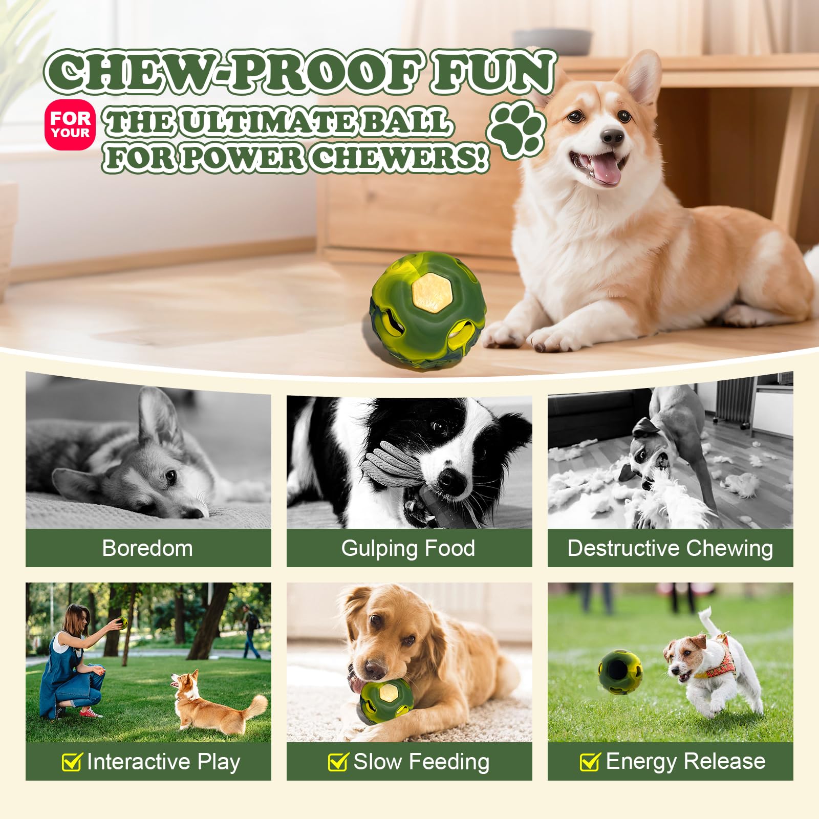 Tokwidget juguete interactivo para perros, versátil para uso en interior y exterior.