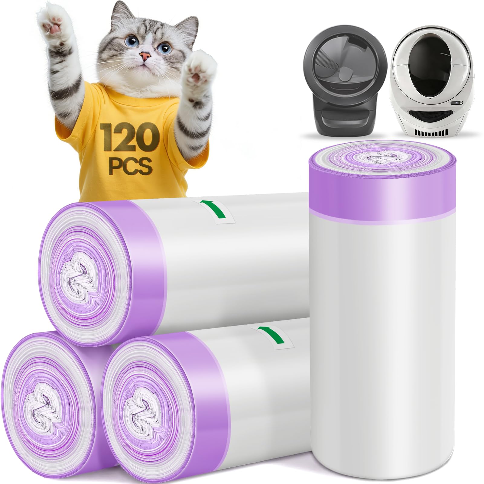 Tolnetr bolsas resistentes para gato compatibles con Litter Robot 4/3 evitan derrames.