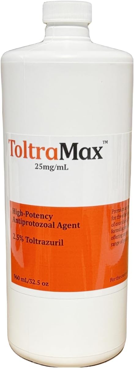 ToltraMax Toltrazuril: botella de suspensión para administración oral en caballos, perros y gatos.
