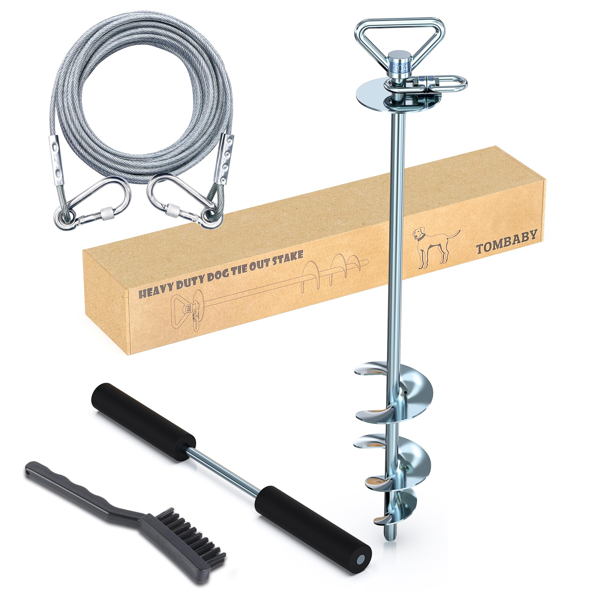 TOMBABY ancla terrestre de acero inoxidable 304 para exteriores, resistencia al óxido.