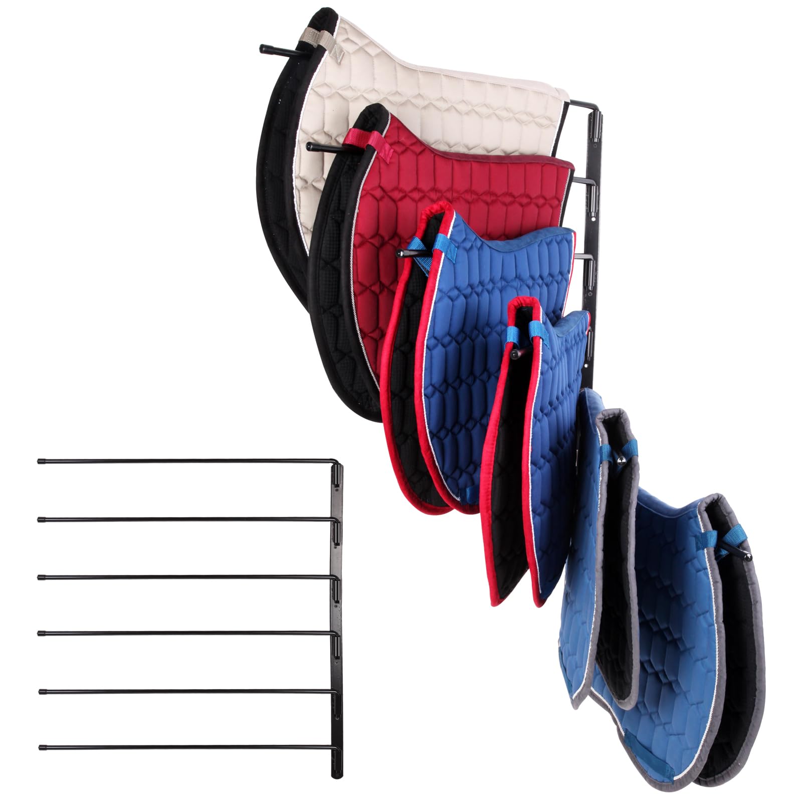 TOMESHA soporte de mantas de caballo en pared para acceso rápido y orden.