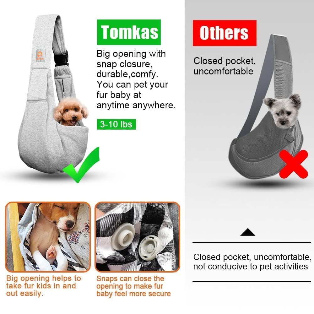 Tomkas bolsa portadora para perros pequeños, ideal para perros que necesitan cercanía.