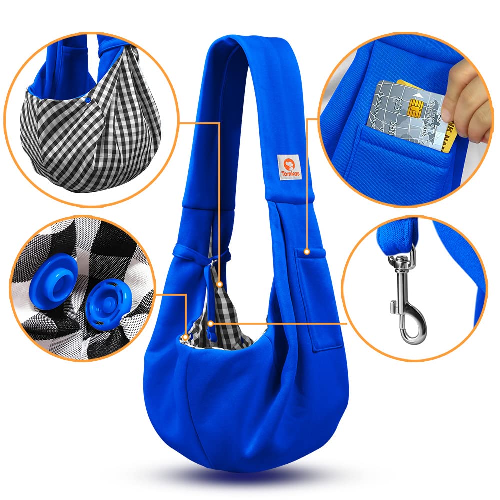 Bolsillo frontal amplio de TOMKAS para llaves y golosinas durante el paseo.