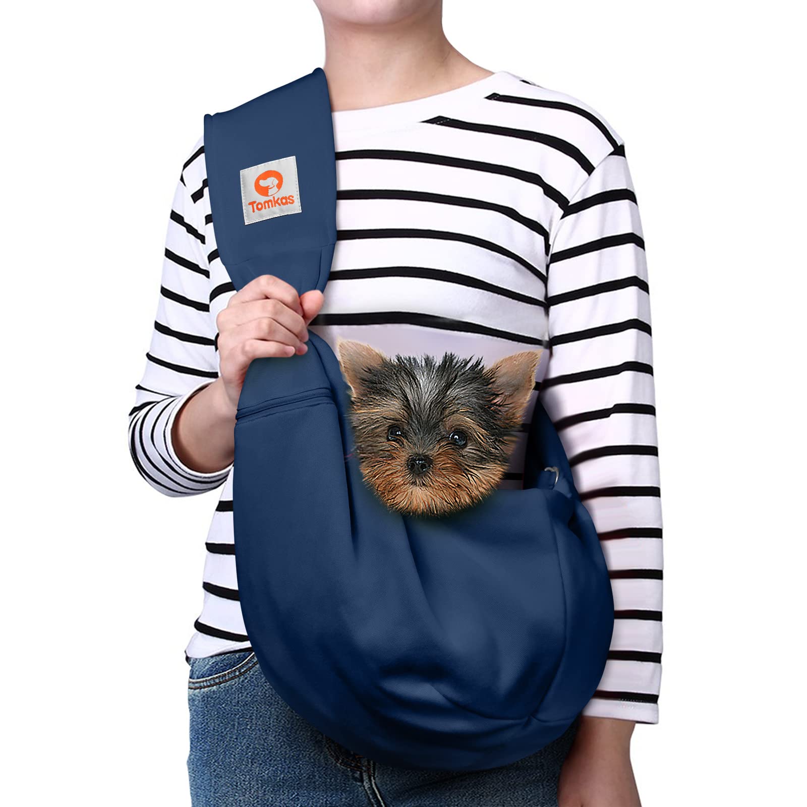 Tomkas bolsa portador para perro pequeño con apertura grande para paseos cómodos