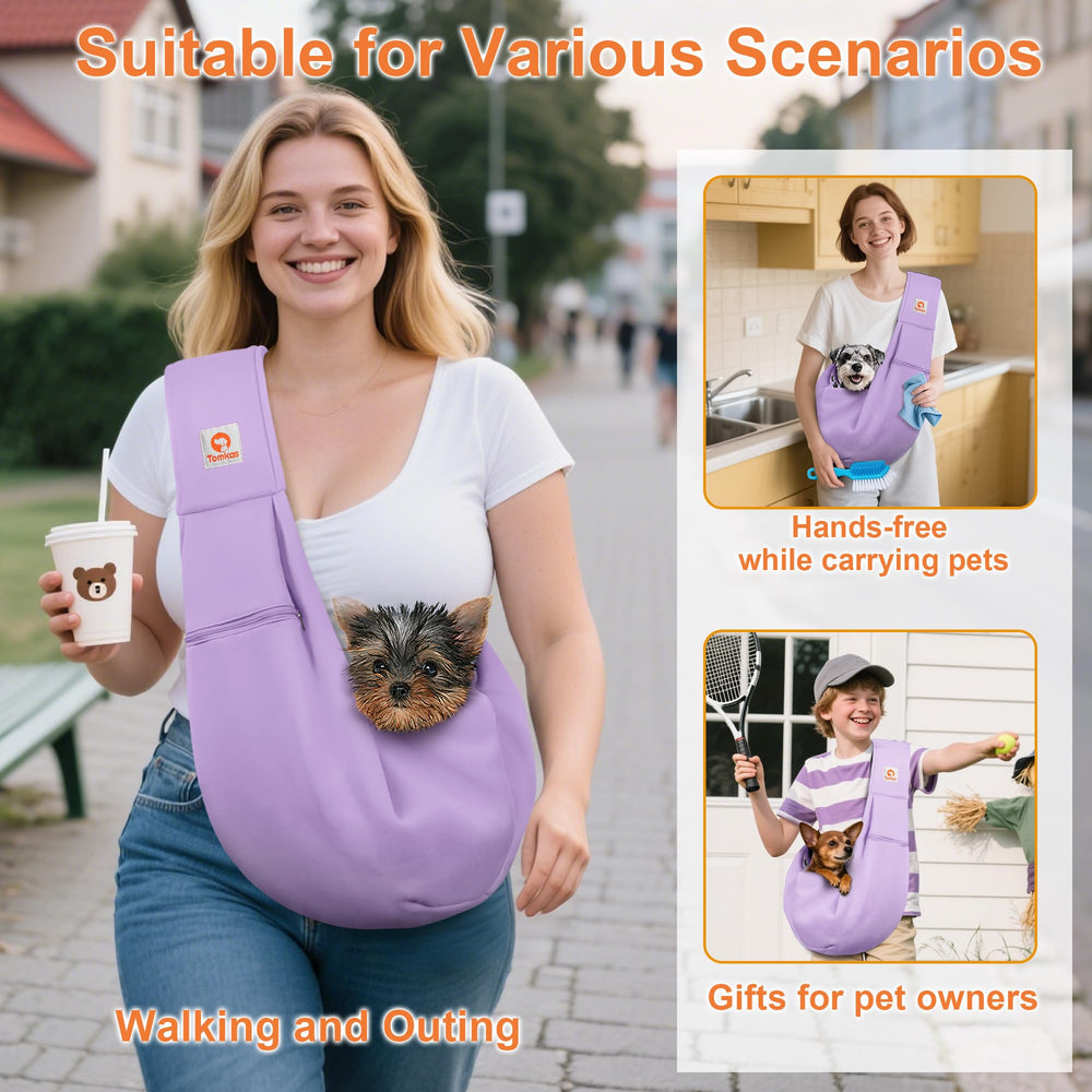 Tomkas bolso para perros pequeños con correa ajustable, cómodo para paseos cortos.
