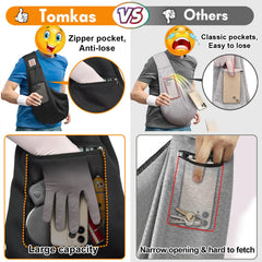 Tomkas sling para perro pequeño con bolsillo frontal de cremallera para guardar llaves y teléfono