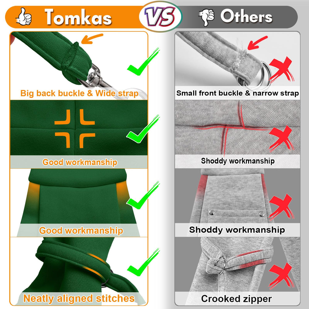 TOMKAS bolsa portadora para perros pequeños con cinturón de seguridad para paseos tranquilos.