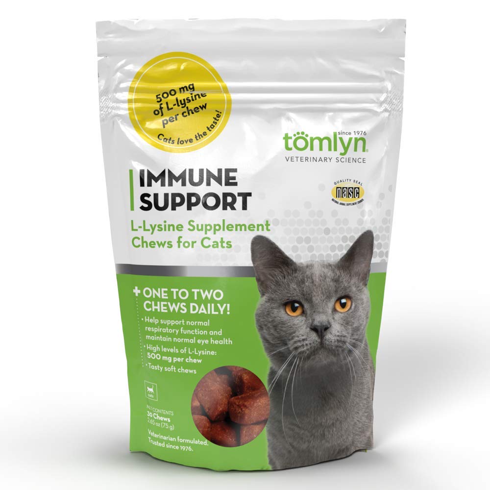 Tomlyn lisina para gatos, caja de 30 unidades, apoyo diario para un sistema inmune.