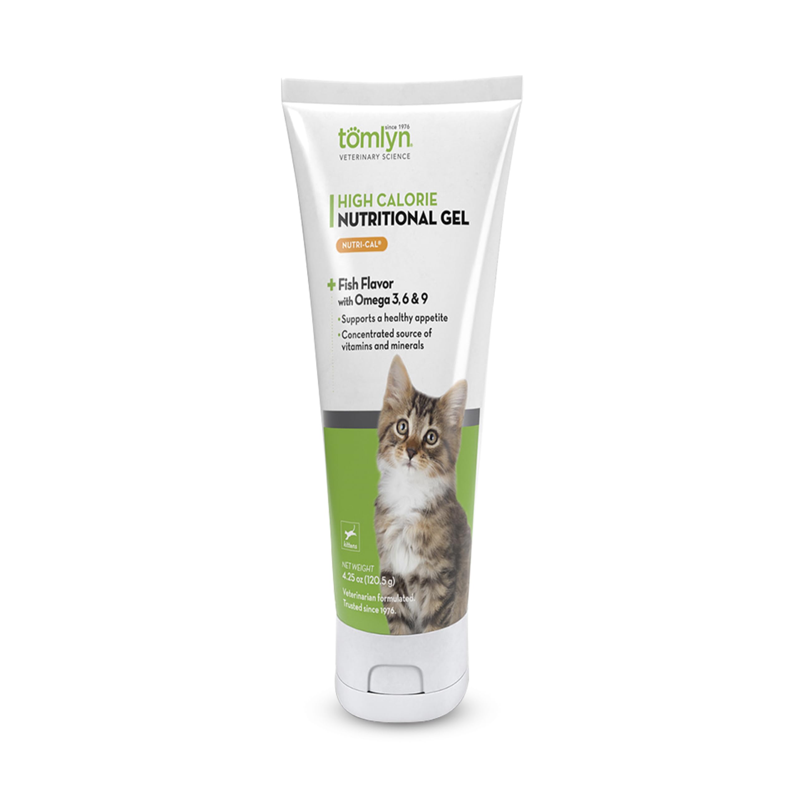 Envase de Tomlyn Nutri-Cal para gatitos, fuente concentrada de calorías y vitaminas