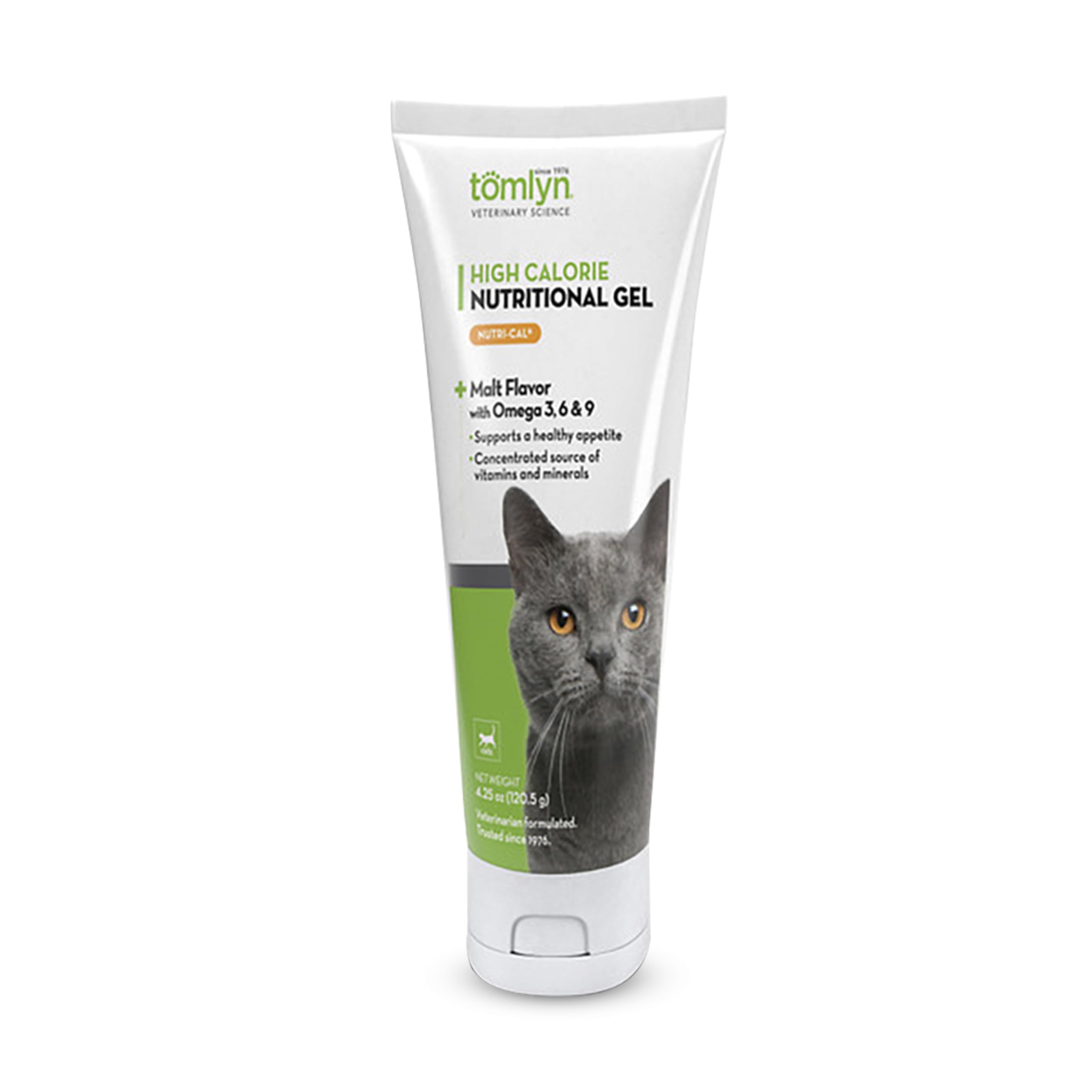 Tomlyn Nutri-Cal gel para gatos, envase en tubo, aporta calorías extra para energía diaria.