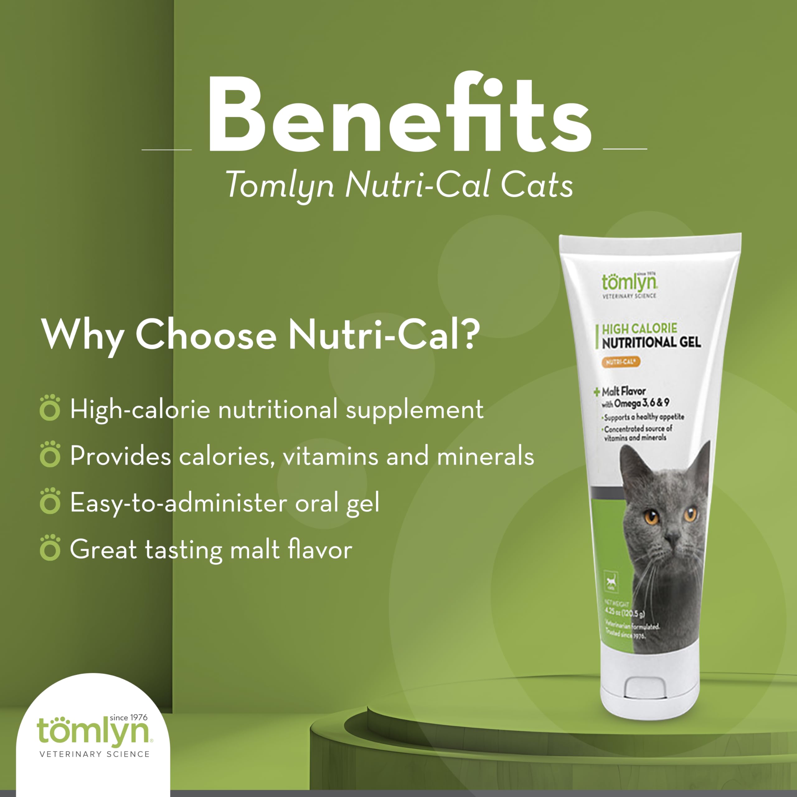 Tomlyn Nutri-Cal gel para gatos, textura cremosa, facilita la ingesta.