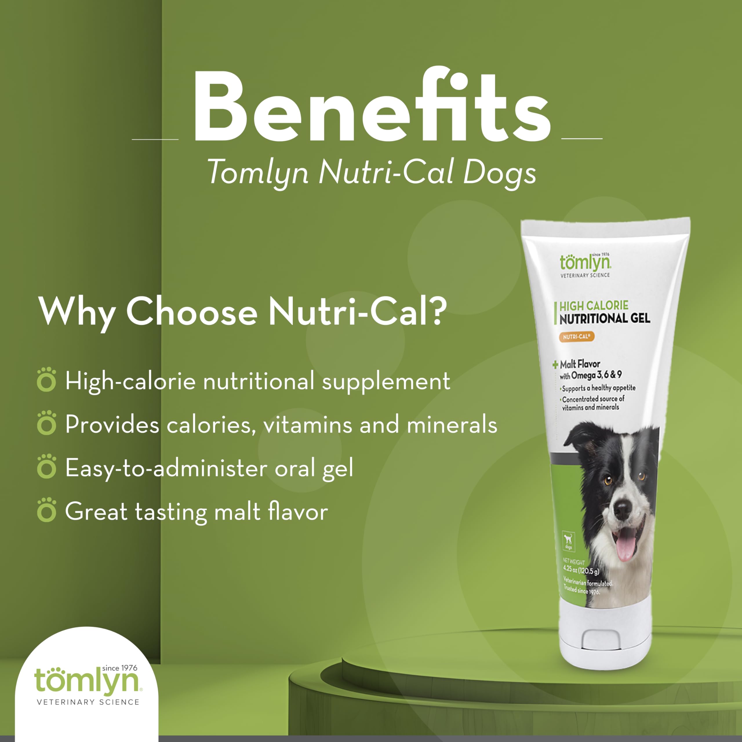 Tomlyn Nutri-Cal gel con textura pastosa, fácil de aplicar para apetito recuperado