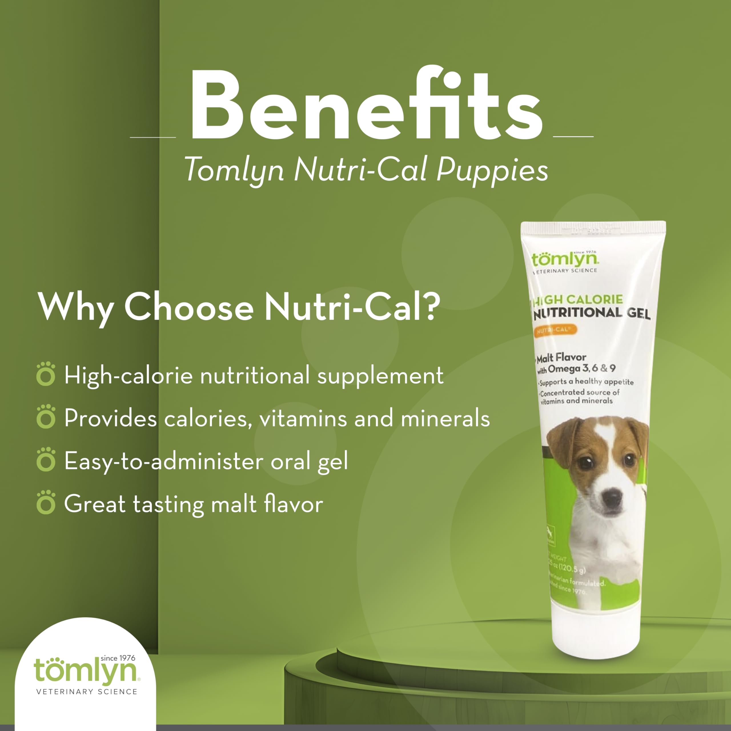 Tomlyn Nutri-Cal sabor malta para cachorros estimula la ingesta