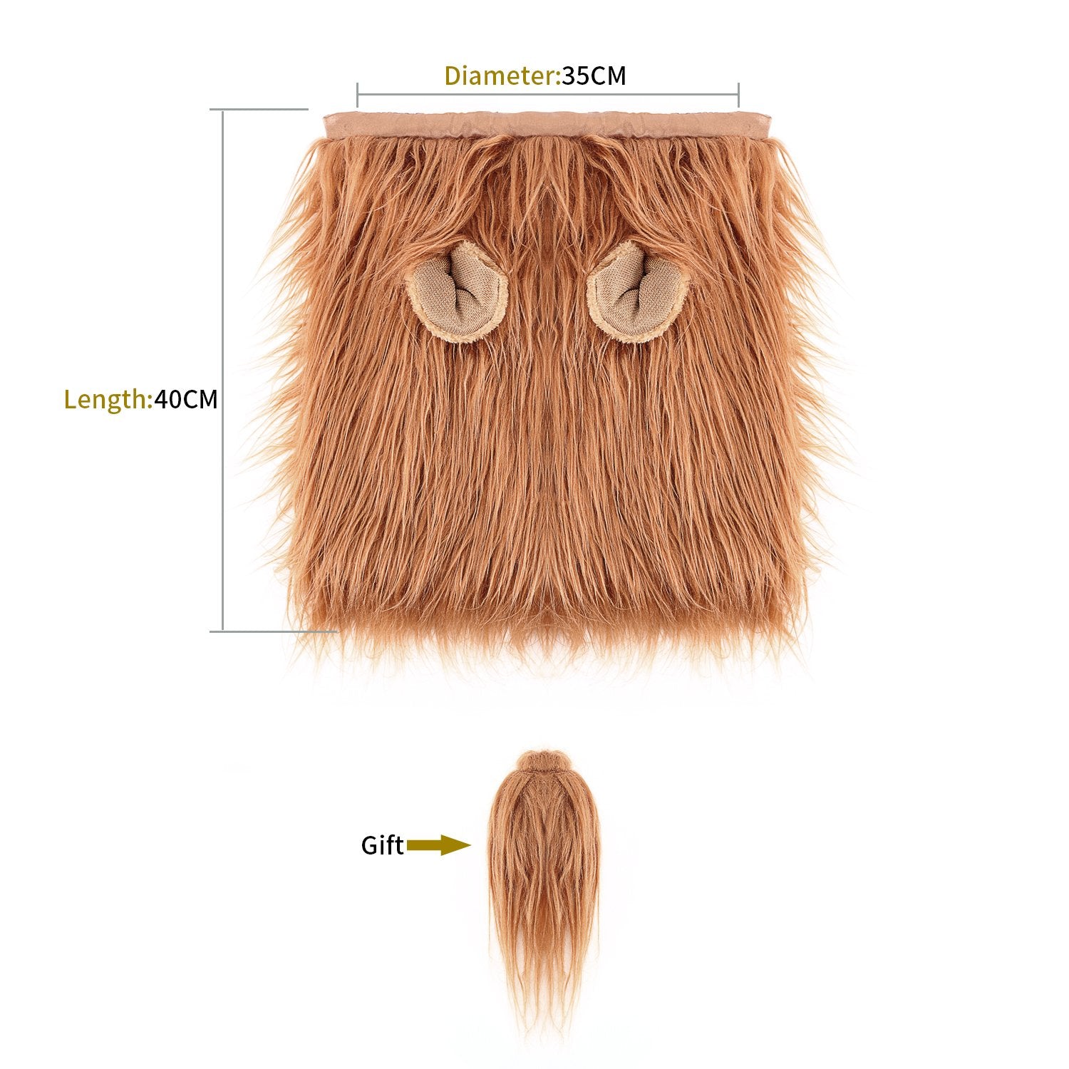 TOMSENN diseño realista de melena, perfecto para fiestas de disfraces y espectáculos.