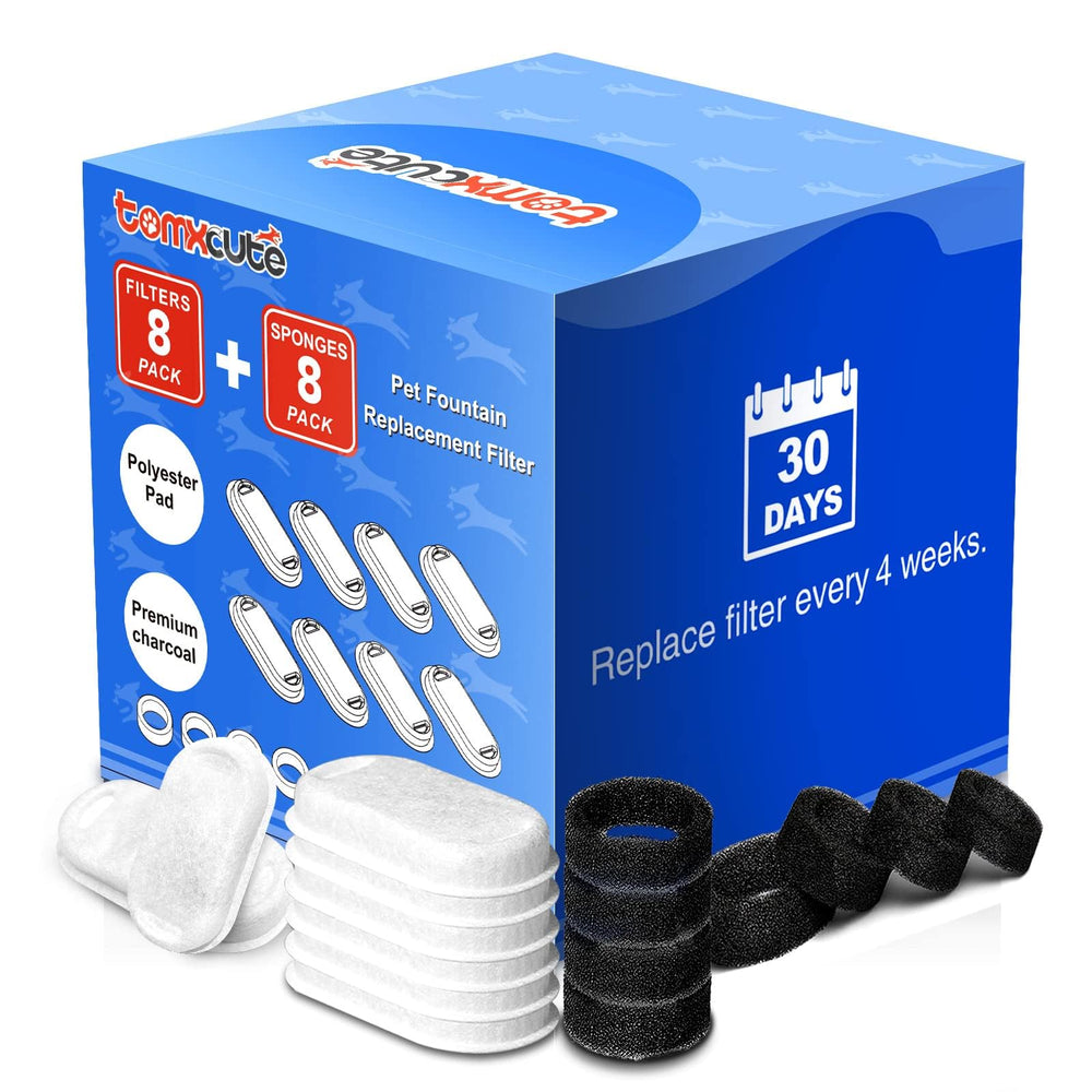 Tomxcute filtros para fuente de gato, filtro 3 capas, agua limpia.