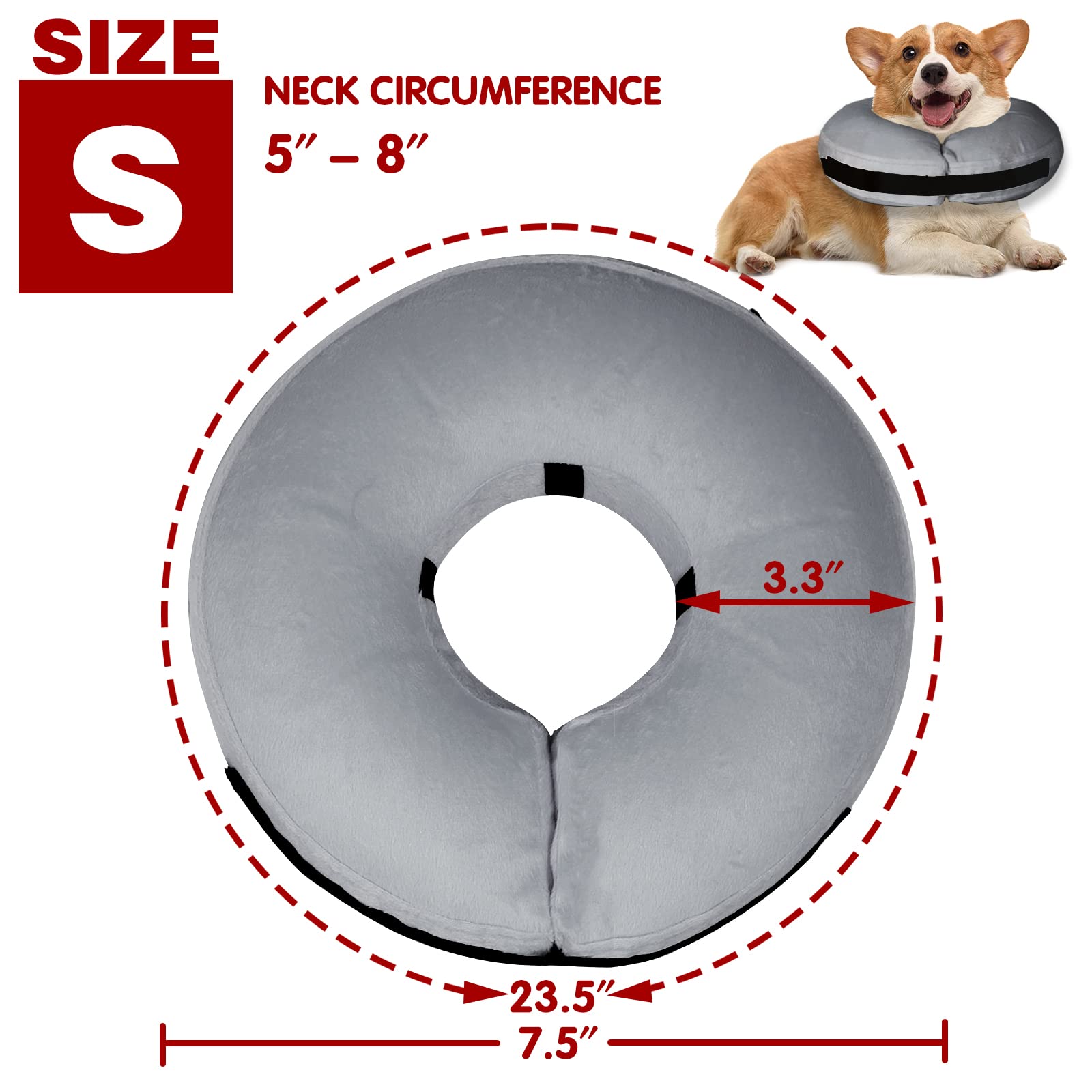 Tonqixope donut collar inflable para perro mediano, evita lamer heridas