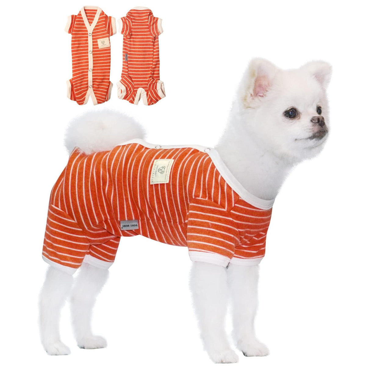 TONY HOBY pijama para perro rayas cuatro patas, comodidad diaria y estilo