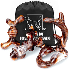 TonyEst Juguetes de masticación con cuatro formas para perros activos.