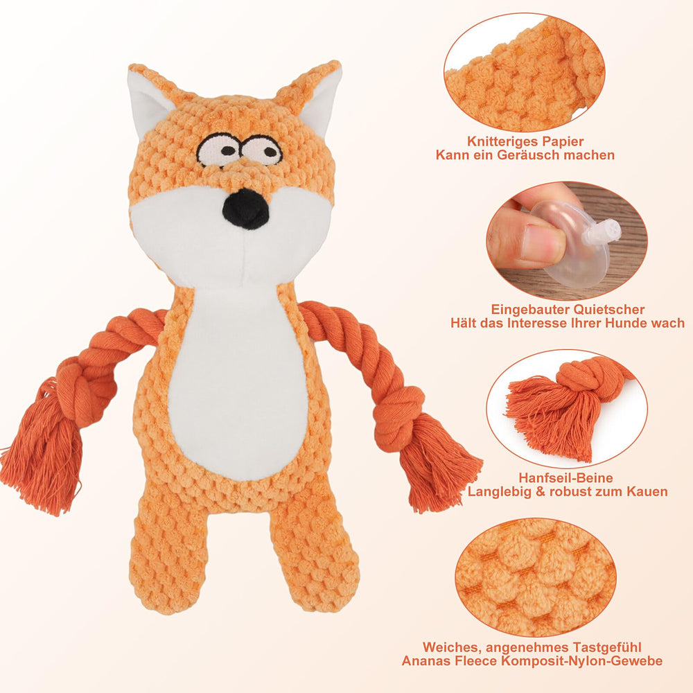 TONYFY Peluche interactivo para perro con cuerda, ideal para mordisqueo seguro.