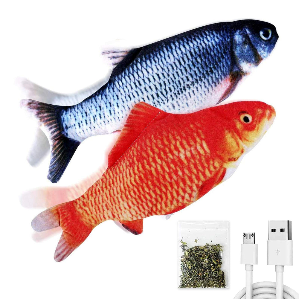 TOOGE dos-pack pez flotante de 9 pulgadas para gatos, ideal para juego activo.