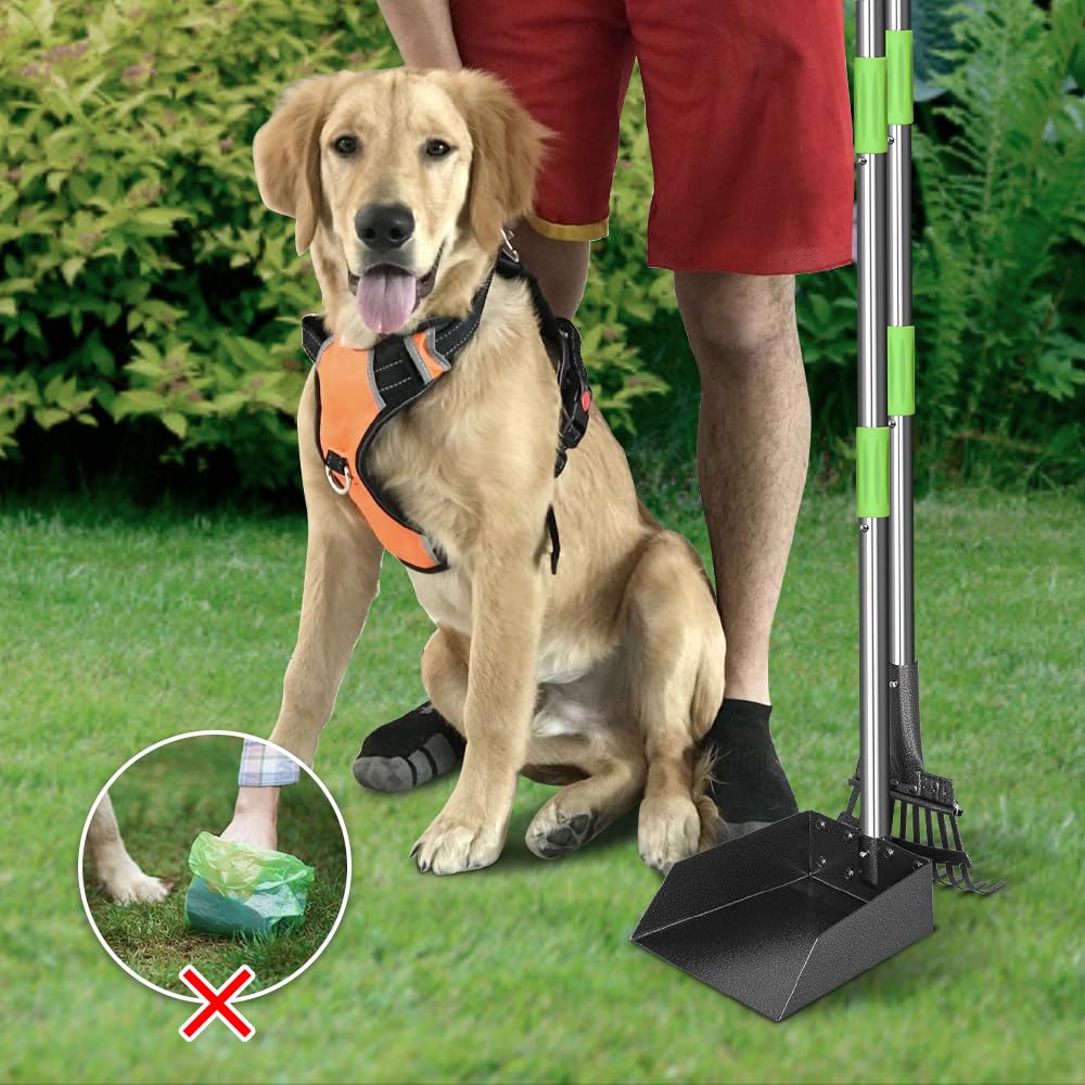 TOOGE recogedor para perros, clips resistentes previenen desenganche durante la limpieza.