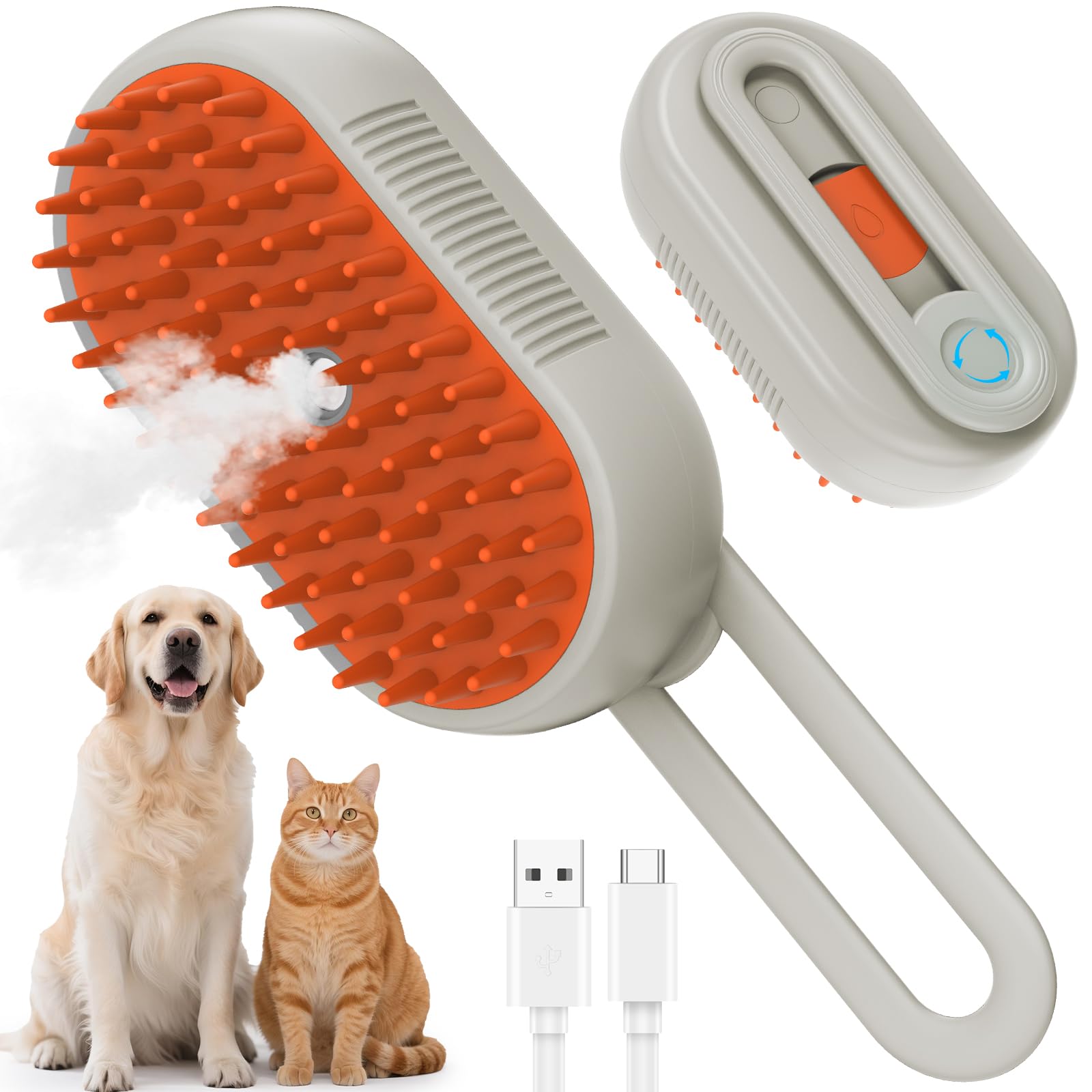 TOOLIAR cepillo 4 en 1 para mascotas, diseño versátil para grooming en casa.