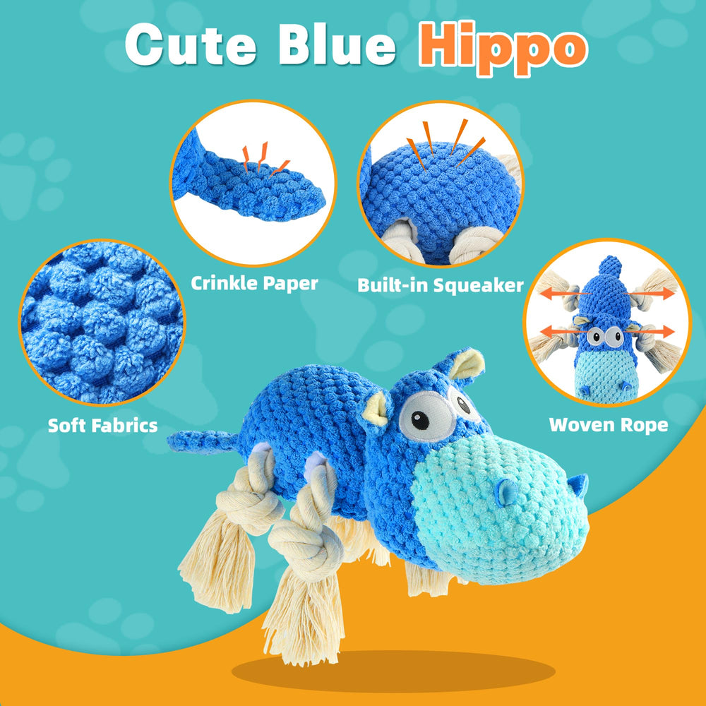 TOOPTATE Juguete para perros sonido siseante azul, estimula curiosidad.