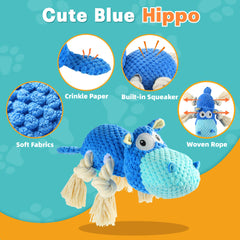 TOOPTATE Juguete para perros sonido siseante azul, estimula curiosidad.