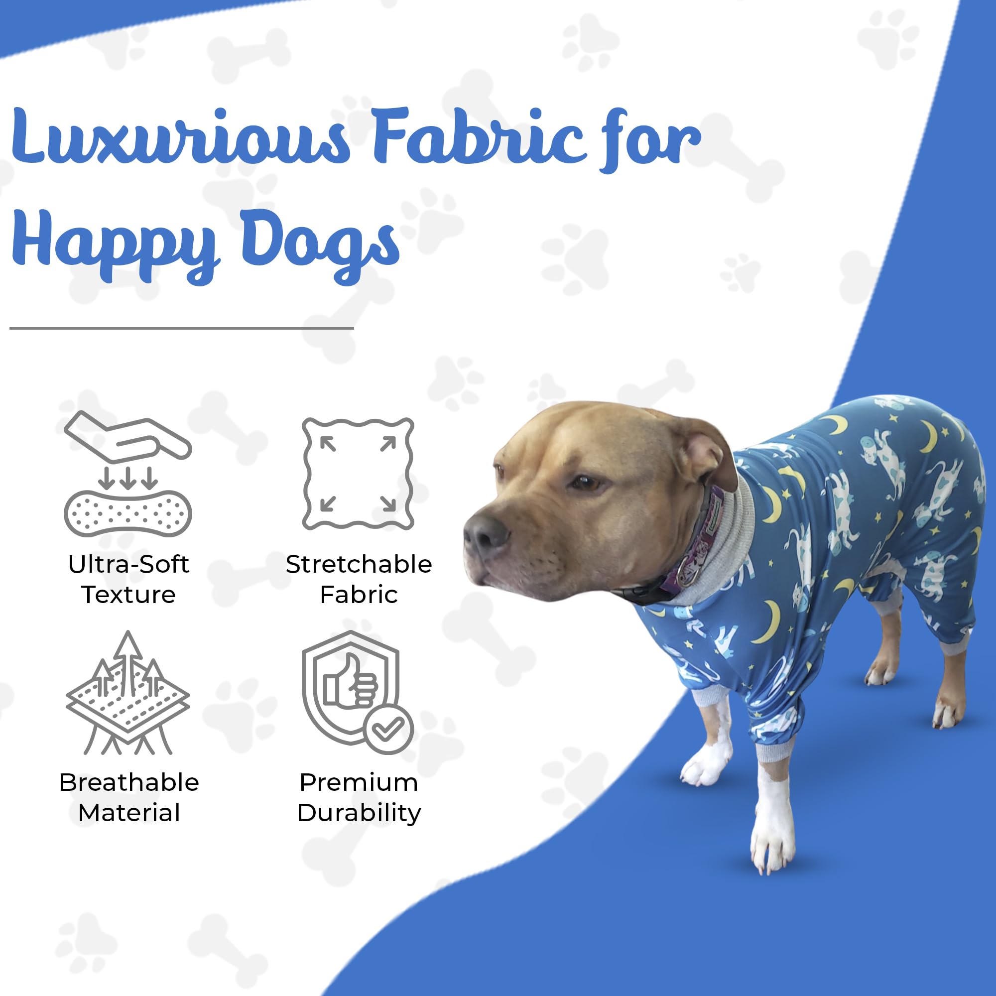 Tooth & Honey bodysuit pitbull estampado vaca luna estrella, ideal para recuperación suave.